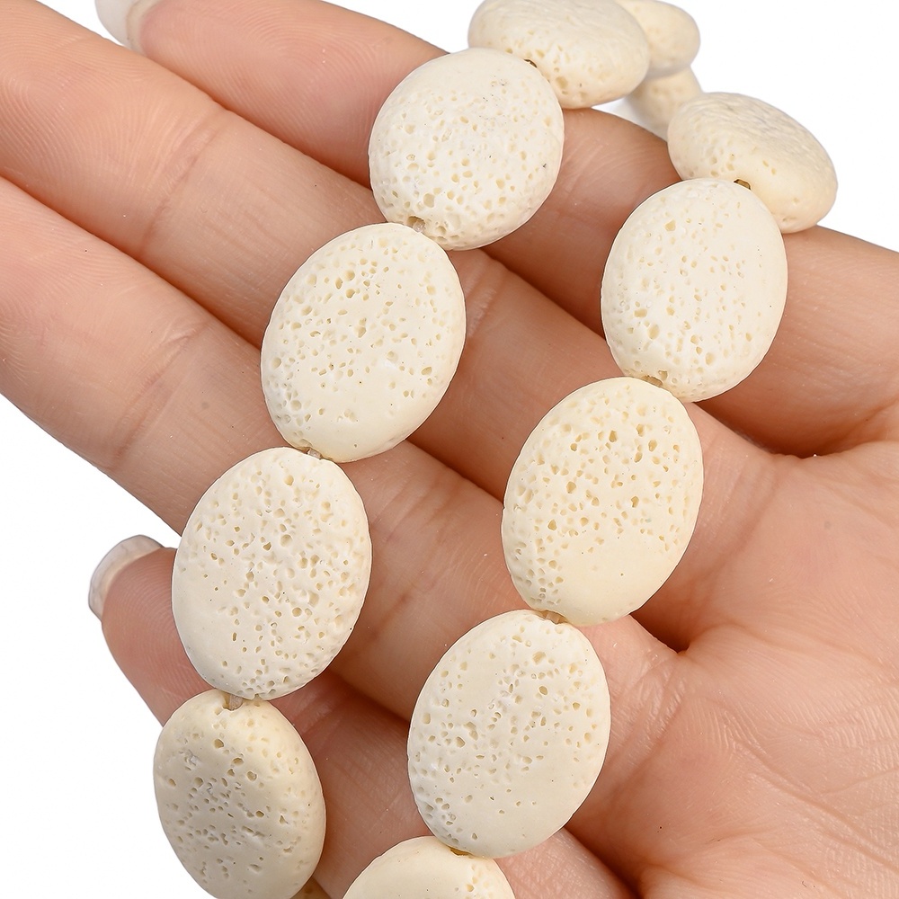 Natural Stone Beads Ellipse Loose Spacer Beads